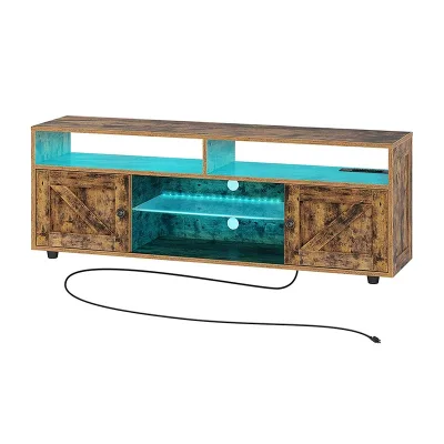 Modern TV Stands with Fashionable Hollow Storage Factory Direct Supply of Wood Home Furniture for Apartment Use