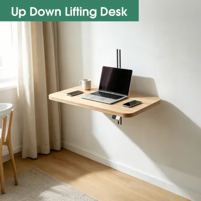 Wall Mounted One Adjustable Leg Standing Desk Modern Space Saving Electric Sit Stand Desk for Home and Office Pod