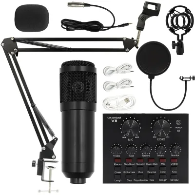 Cross-border BM800 Capacitor Microphone V8 Mobile Phone English Sound Card Computer USB for Cantilever Bracket Live