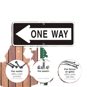 Customized Road Sign 12*6'' Traffic Signs Hot Sales One Way with Arrow Left Sign