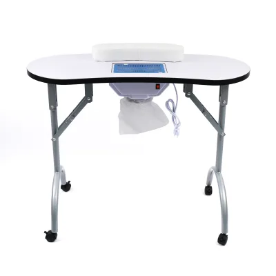 Portable Foldable Nail Table with Drawer for Salon Manicure Table