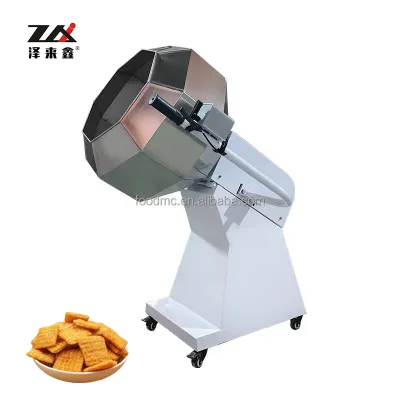 New Octagonal Snack Flavoring Mixing Machine Multifunctional 0-35kg Capacity for Potato Chip Peanut Seasoning Processing