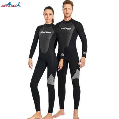 DIVE&SAIL Men's Eco-Friendly Neoprene Wet Suit Sustainable Natural Rubber Surfing & Diving Clothes with Hood Printed Technics