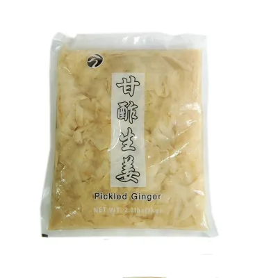 Premium Radish Pickled Ginger for Sushi Sweet & Salty Salt Preserved White & Pink Vacuum Pack