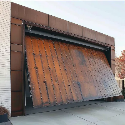 12 ft X 14 ft Residential Hydraulic Aluminum Wood Tilt up Garage Door