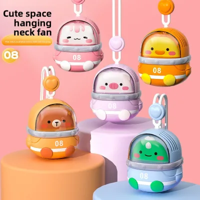 Summer Creative Children USB Neck Fan Outdoor Lanyard Compact Portable Handheld Student Gift-Wholesale Available