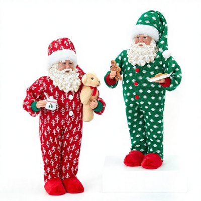 Xmas Decoration 45CM Red Christmas Santa Claus Christmas Ornaments Christmas Santa with Gingerbread Man Bear