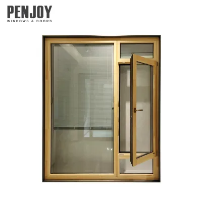 Modern Wooden Folding Screen Horizontal Swing Tilt and Turn Window with Pine Wood Profile Heat Insulation 5-Year Warranty