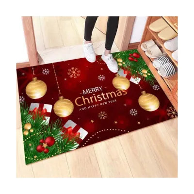 Machine-Made 3D Printed Christmas Door Mat Dust-Proof and Reusable Home Decorative Area Rugs & Sets