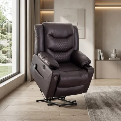 Electric Recliner Chair USB Genuine Leather Foldable Minimalist Design Ergonomic Adjustable Soft Modern Home Office Living Room