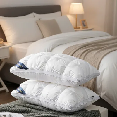 Custom Logo Hotel Pillow Luxury White Hotel Pillow Custom Size/Softness for 5 Star Hotel