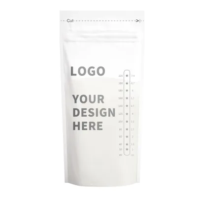BPA-Free 200ml Breast Milk Storage Bag Thick Leakproof PET Design 50 Count Portable Easy Sterilizing Print Cleaning 0-12 Months