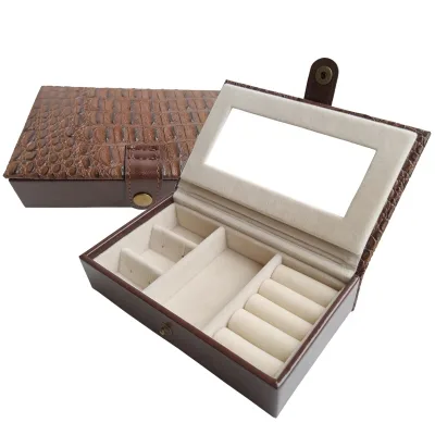 Small Leather Jewelry Travel case PU Leather Jewelry Box crocodile Jewellery Boxes