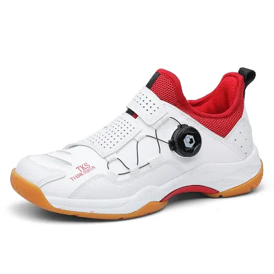 Style Trend China Badminton Shoes Rotating Buckle Free Lace up Badminton Shoes High Quality Sports Badminton Shoes