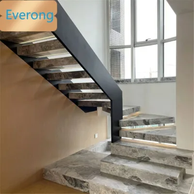 Cheap Suspended Stairs Indoor Marble Staircase Luxury Modern Home Decoration Floating  Stairs Natural Marble Stairs