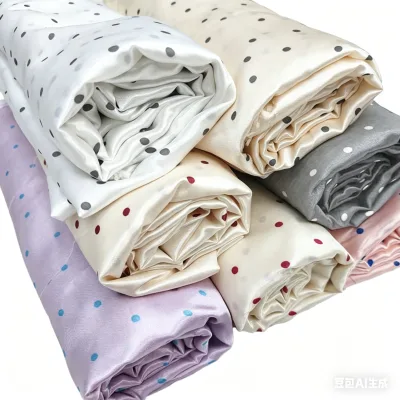 Irregular Polka Dot Yarn Dyed Brocade Fabric Silk-Like Shiny for Girls Boys Fashion Clothing Lining Headwear Accessories 100%