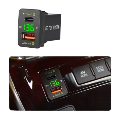 36W USB Charger Adapter Type C Qc3.0 Car Charger Fast Charging Toyoa Car Usb Charger Socket Cable