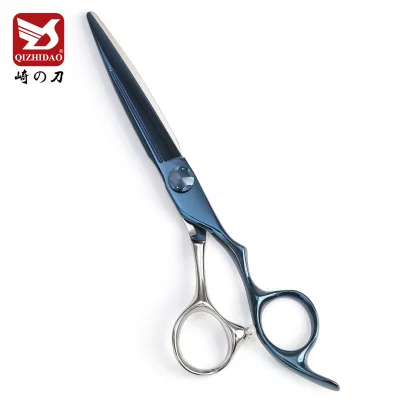 CNC Morandi Blue Titanium Coating Hairdressing 6.2 Inch Professional Barber Scissors Shear Hair Cutting Scissors