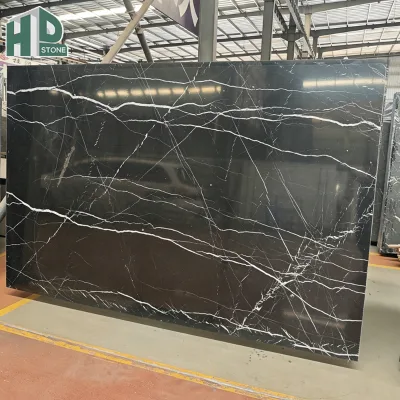 Black and White Root Natural Marble of Waterproof Eco-Friendly Kitchen Bathroom Countertop Modern Style Decoration for Villa