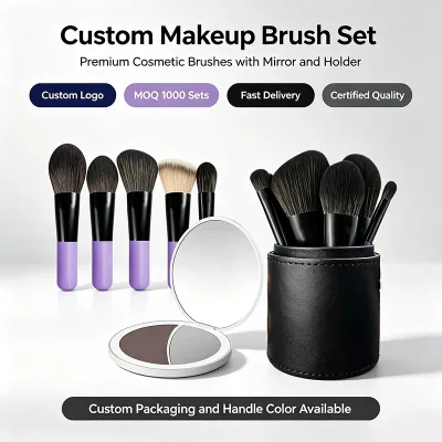 OEM ODM Factory Direct Supply Portable Mini Synthetic Fiber Foundation Blush Eye Shadow Kit 8Pcs Travel Makeup Brush Set