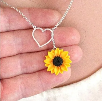 2024 Fashion Love Forever Sunflower Pendant Fresh Sweet Sunflower love Sunflower Necklace