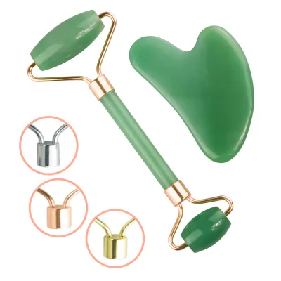 Natural Jade Roller Gua Sha and Face Roller Massage Products for Facial Skin Care