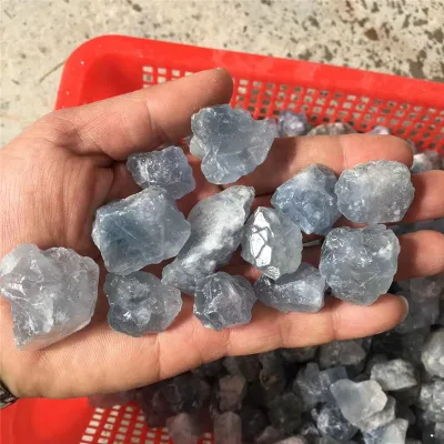Natural Crystal Rough Stones Raw Blue Calcite Celestite Rocks Chakra Healing Gemstone Raw Crystal Stone for Meditation