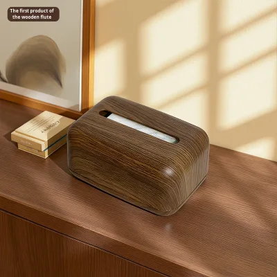 Vintage Creative Wood Desktop Tissue Box with Organizer Feature for Office Home Living Room Coffee Table Hotels and Parties