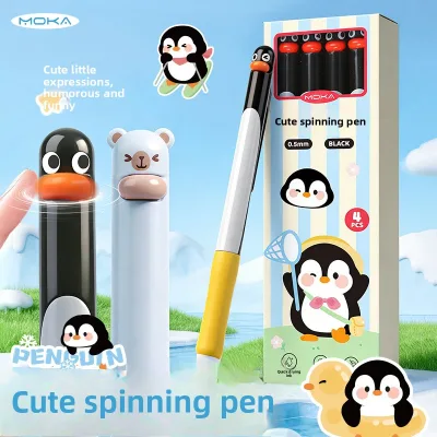 Cartoon Cute Rotating Neutral Pen High-Value Student Stationery Quick-Drying Test-Answering Pen Decompression Stationery Set