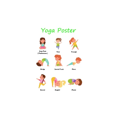 Professional Digital Printed Art Paper Wall Instructional Kids Yoga Poses Poster with Film Lamination Duplex Board Offset Paper