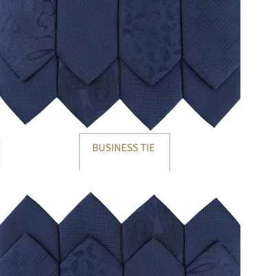 New Black Dark Blue Tie Men's Cashew Flower Business Suit Accessories Tie