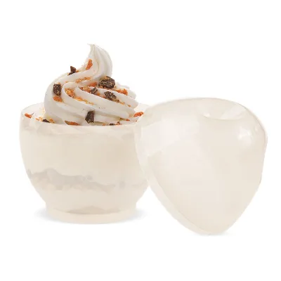 Party Supplies High Quality Egg Shaped 135ml Ps Plastic Dessert Luminous Cup
