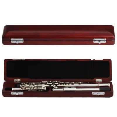 Wholesale Price Solid Wood Accessories Flute Redwood Musical Instrument Box Mahogany 16 17 Hole Flute Case