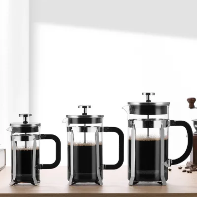 34 Ounce 1 Liter French Press Coffee Maker Arabic Golden Borosilicate Glass Stainless Steel Coffee Press Cold Brew Coffee Pot