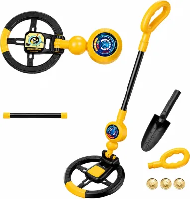 Metal Detector for Treasure Hunting, Lightweight Beginner Detector with Sound & Light Alerts Portable Outdoor Exploration Kit