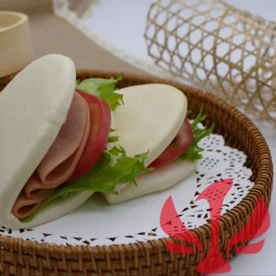 Custom Label Chinese Style Burger Gua Bao Buns Steamed Frozen Bao Food Frozen Buns