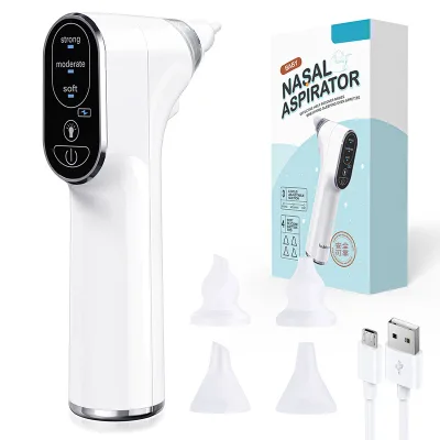 Factory Baby Nasal Aspirator Three Gear Suction Electronic Baby Nose Cleaner Rechargeable Soft Tip Nasal Aspirator