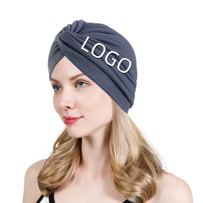 Custom Logo Free Design Fashion Muslim Turbans Nigerian Head Turban Hat for Ladies Night Sleep