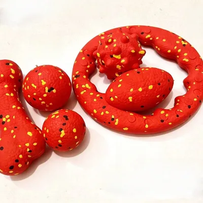 High Elastic ETPU Silent Pet Chew Toys Durable Dog Ball Bone Ring Tug Toy Non-Squeaky Bite Resistant for Medium Large Dogs