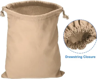 Organic Cotton Muslin Bags with Drawstrings Natural Unbleached Cotton Cheesecloth Bags