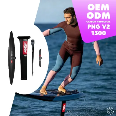 Maui Downwind Hydrofoil PNG V2 1300 Carbon Front Wing Early Lift Controlled Speed Bump Linking Extended Glide Efficiency AXIS