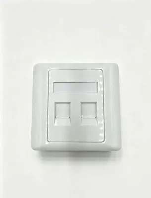 Whole Set Cat6/Cat6a 86X86MM UTP Mount Face Plate RJ45 Outlet Surface 2 Port Modular Full Unshielded Face Plate with Back Box