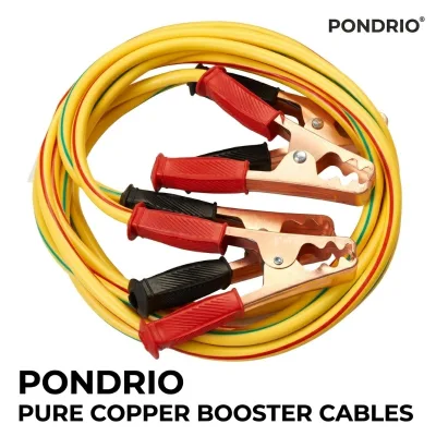 Premium PONDRIO 3M Pure Copper Jumper Cable & Tow Rope Heavy Duty Auto Rescue Line with 3-Month Warranty for Vehicle Emergency