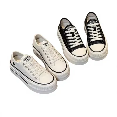 MEMA Genuine Leather Toe Thick-Soled White Sneakers Women 2025 Spring New Arrivals-Versatile Lace-Up Casual Sporty Shoes