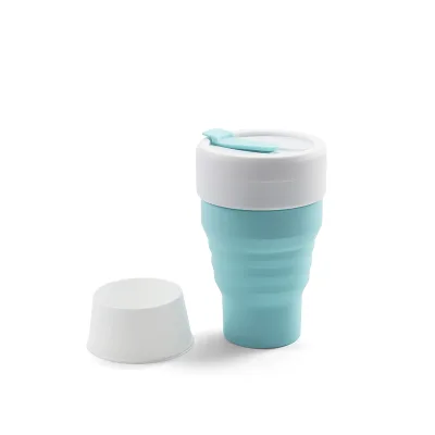 Portable Travel Reusable Foldable Cup Collapsible Silicone Folding Cup Mug Cup with Lid