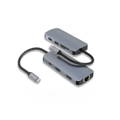 8 in 1 Dual HDMI USB Type C HUB Docking Station