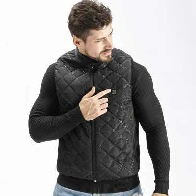 Electric 5v Outdoor Intelligent Battery Operated Rechargeable Safety Adjustable Carbon Fiber Heated Vest for Men and Women