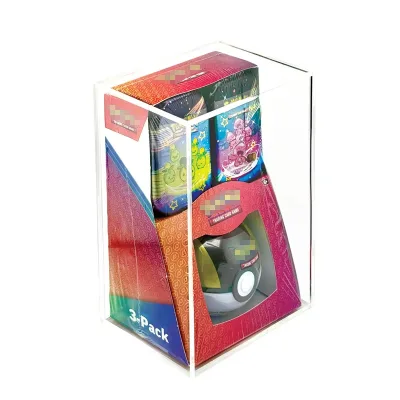 Paldean Fates Mini Tin Display Case Acrylic for TCG Cards Clear UV Protection Protector Storage Retail Counter Stand