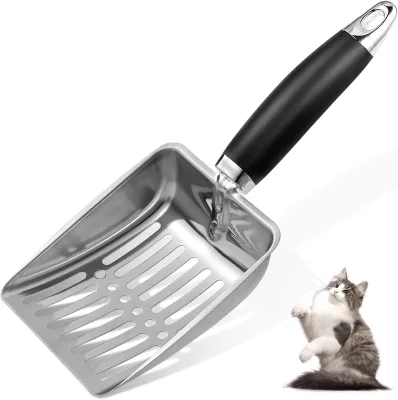 Stainless Steel Cat Litter Scoop - Metal Medium Cat Litter Scoop - Mesh Scooper - Easy to Clean - Suitable for Cat Litter Box