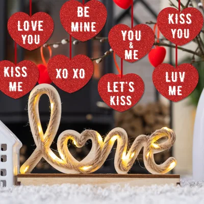 Creative Love Pendant Hanging Accessories for Valentine's Day Party Scene Decoration